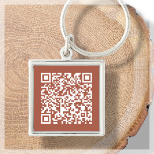 Customisable QR Code Terracotta Keychain