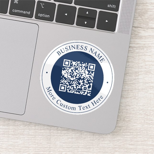 Customisable QR code & Text | Dark Navy Blue (Detail)
