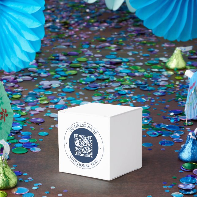 Customisable QR code & Text | Dark Navy Blue Favour Box (Party)