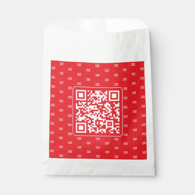 Customisable QR code with Your Logo or Image Tiled Favour Bags (Front)