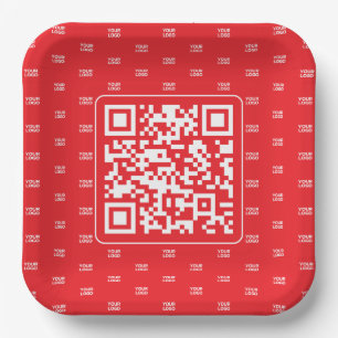 Customisable QR code with Your Logo or Image Tiled Paper Plate