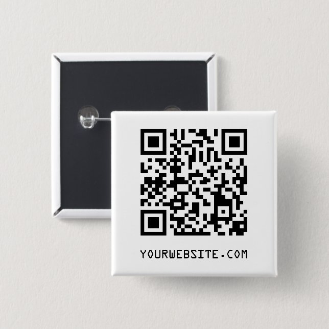 Customisable QR Code Your Webpage Link 15 Cm Square Badge (Front & Back)