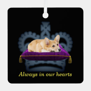 Customisable Queen corgi cushion crown Metal Tree Decoration