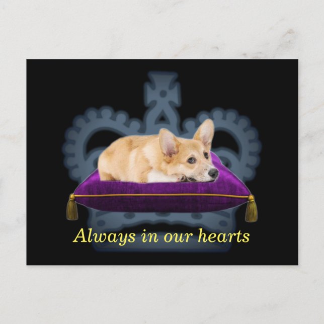 Customisable Queen corgi cushion crown Postcard (Front)