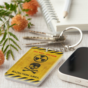 Customisable Radiation Hazard Sign Key Ring