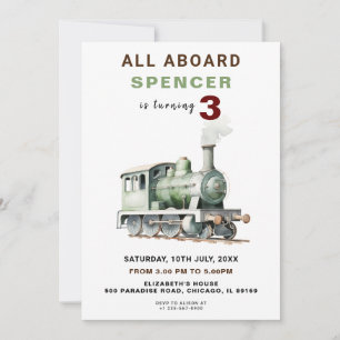 Customisable Railway-Themed Birthday Invitatation Invitation