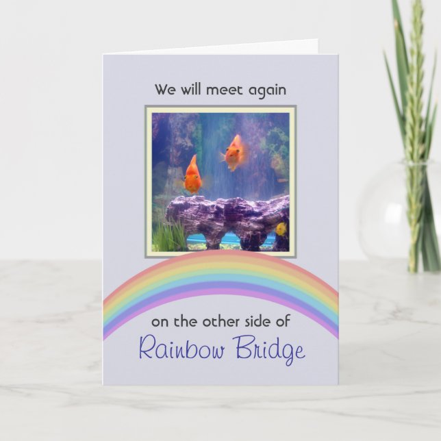 Customisable Rainbow Bridge Pet Memorial Card (Front)