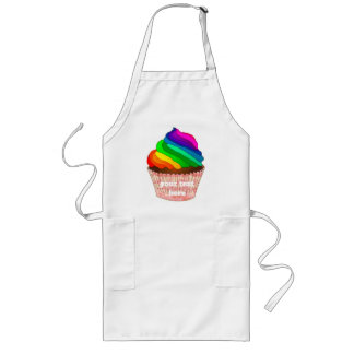 Customisable Rainbow Cupcake Pride Design Long Apron