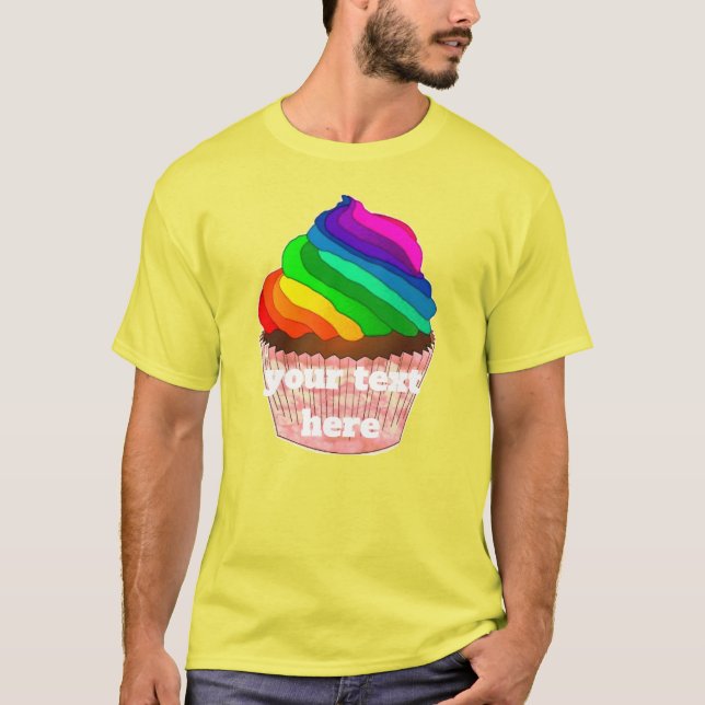 Customisable Rainbow Cupcake Pride Design T-Shirt (Front)