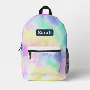 Customisable Rainbow Pastel Tie Dye Backpack