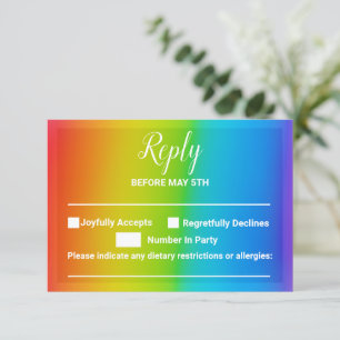 Customisable Rainbow Reply Cards