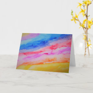 Customisable Rainbow Watercolor Card