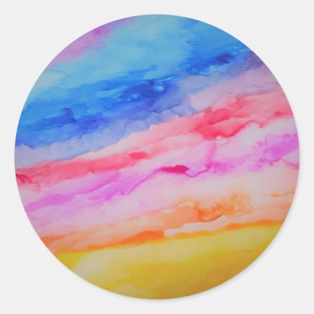 Customisable Rainbow Watercolor Sticker (Front)