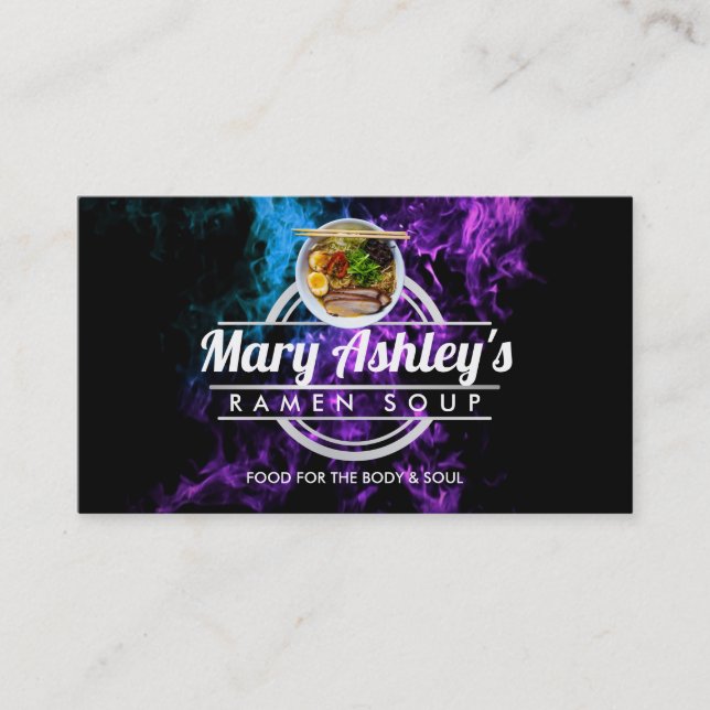 Customisable Ramen Soup business cards (Front)
