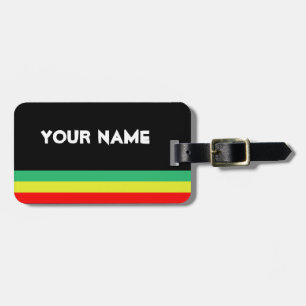 Customisable Rasta-Striped Luggage Tag