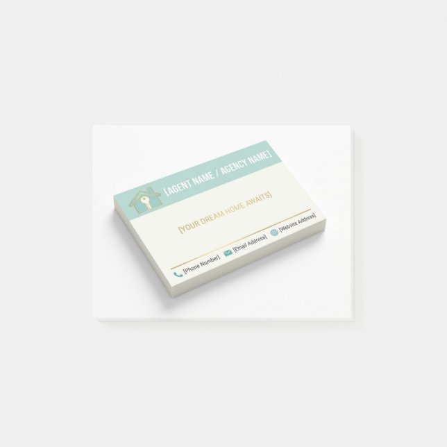 "Customisable Real Estate Post-it Note Pad – Blank (Front)