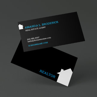 Customisable Real Estate Simple House Logo Modern Business Card