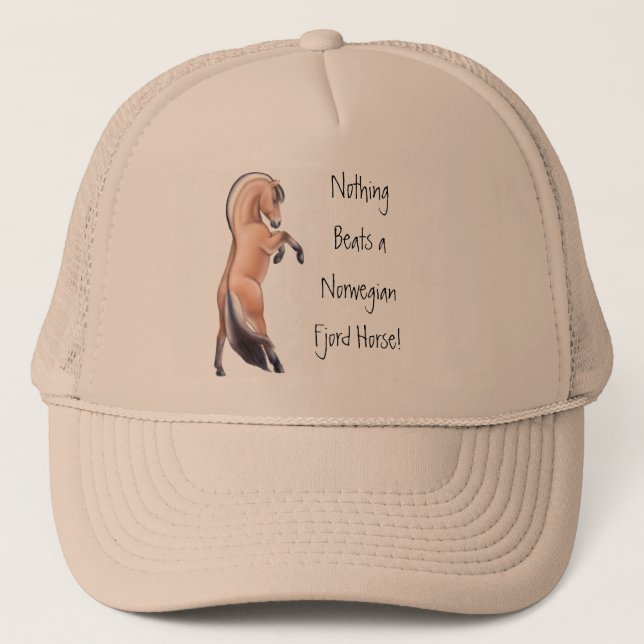 Customisable Rearing Norwegian Fjord Horse Hat (Front)