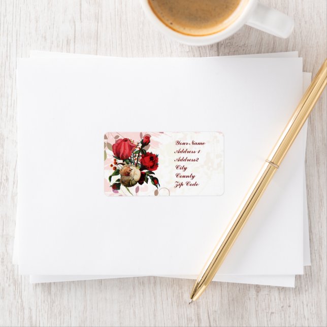 Customisable Red and Pink Roses Label (Insitu)