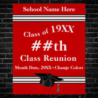 Customisable Red and White, Class Reunion Posters