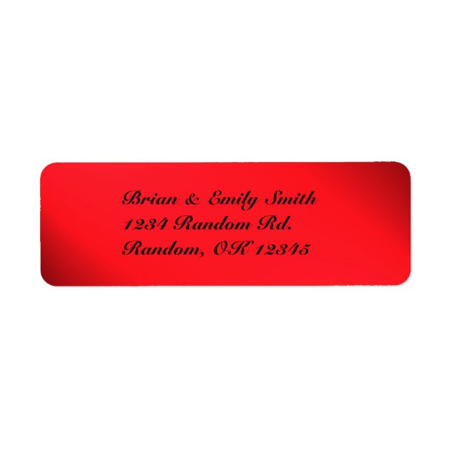 Customisable red black bold return address labels (Front)