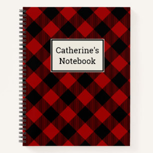 Customisable Red Buffalo Plaid Notebook