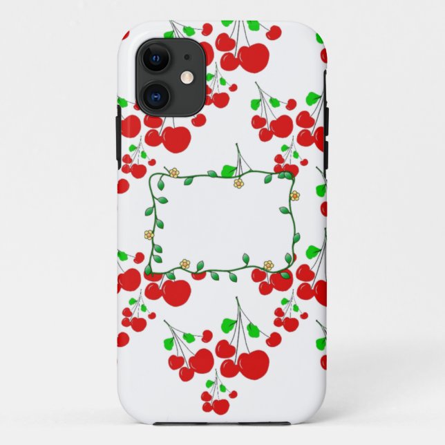Customisable red cherry pattern accessories LeahG Case-Mate iPhone Case (Back)