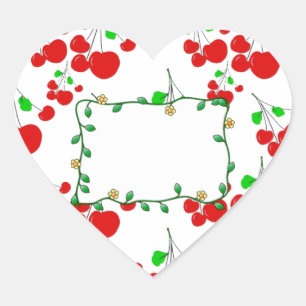 Customisable red cherry pattern accessories LeahG Heart Sticker
