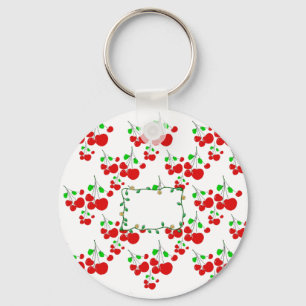 Customisable red cherry pattern accessories LeahG Key Ring