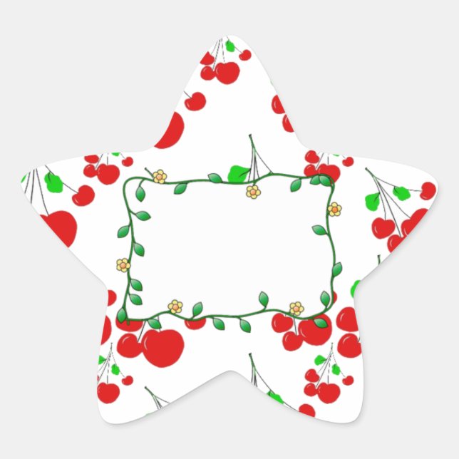 Customisable red cherry pattern accessories LeahG Star Sticker (Front)