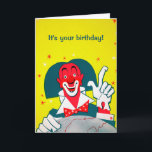 Customisable Red Clown Greeting Card<br><div class="desc">Customisable creepy clown greeting card.  Custom restored,  high quality vintage clown image.</div>