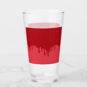 Customisable Red Drip Pint Glass Cup