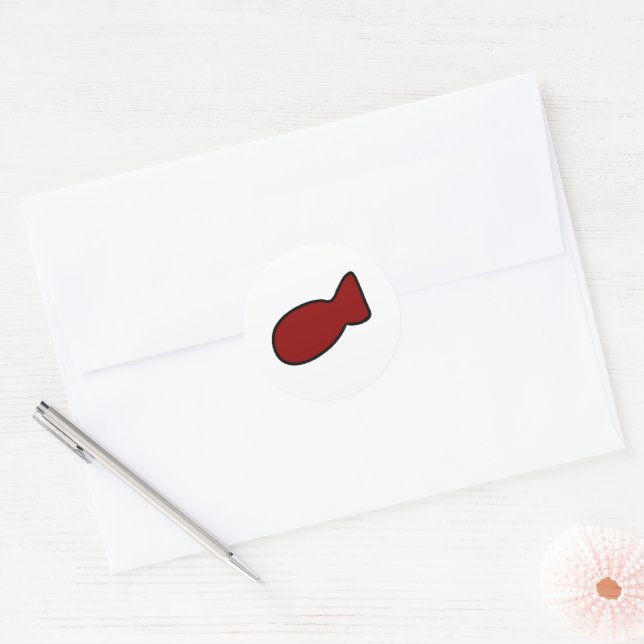 Customisable Red Fish Sticker (Envelope)