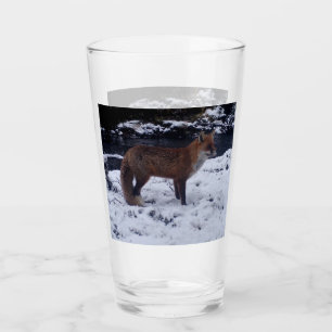 Customisable Red Fox in Snow Winter Wildlife Art Glass