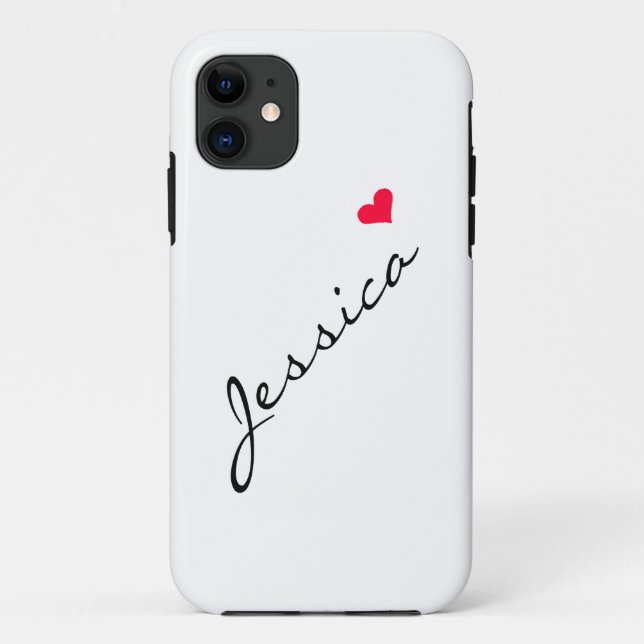 Customisable Red Heart iPhone Case (Back)