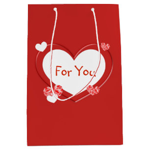 Customisable Red Hearts Valentine's Day Gift Bag