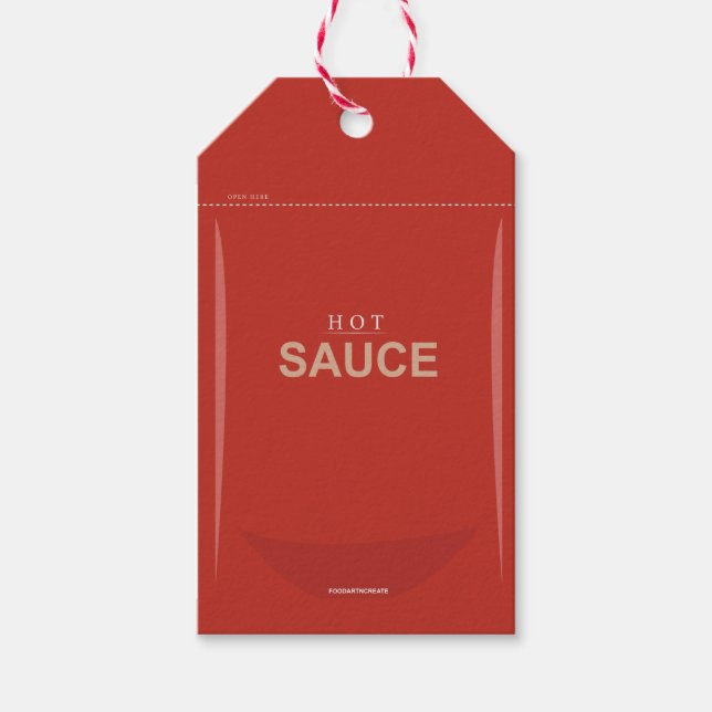 Customisable Red Hot Sauce Packet Gift Tag (Front)