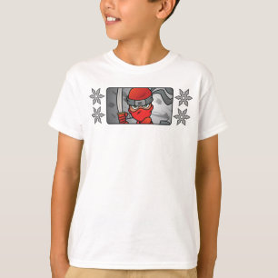 Customisable Red Ninja and Throwing Stars Design T-Shirt