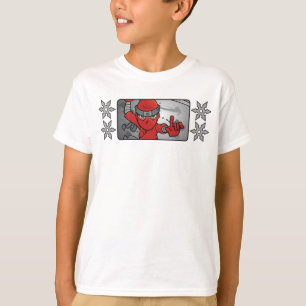 Customisable Red Ninja and Throwing Stars Design T-Shirt