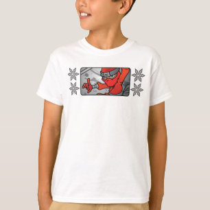 Customisable Red Ninja and Throwing Stars Design T-Shirt