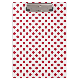 Customisable Red on White Polka Dots Clipboard