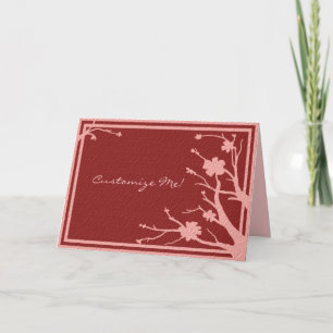 Customisable red pink theme greeting card