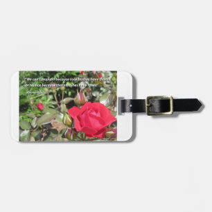 Customisable Red Rose Luggage Tag - Gratitude