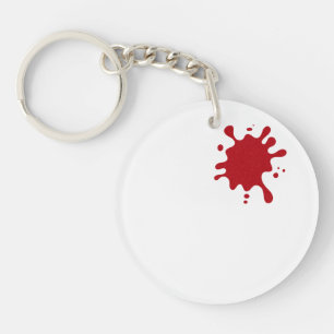 Customisable Red Splash Acrylic Keychain