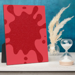 Customisable Red Splash Tabletop Plaque with Easel