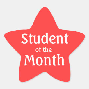 Customisable Red Star Student Of The Month Sticker