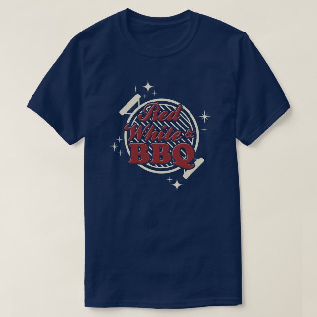 Customisable Red White & BBQ Family Reunion Back T-Shirt (Design Front)