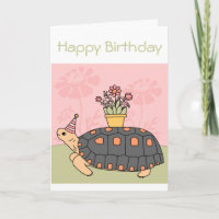 Customisable Redfoot Tortoise Birthday Card 1