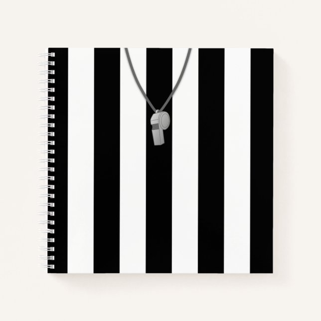 Customisable Referee Stripey Jersey Notebook (Front)