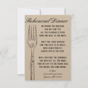 Customisable Rehearsal Dinner Card